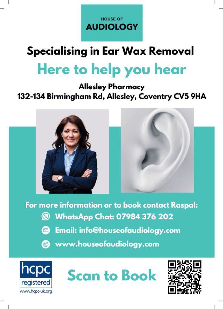 Ear wax removal - Allesley Pharmacy